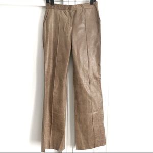 Poleci brown leather straight pants Size 6